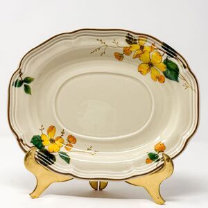 Mikasa Heritage Goldwood Oval Relish Tray Soap Dish Trinket Dish Japan